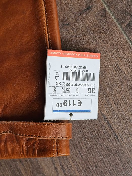 Кожени ботуши Zara  женски. Номер 36