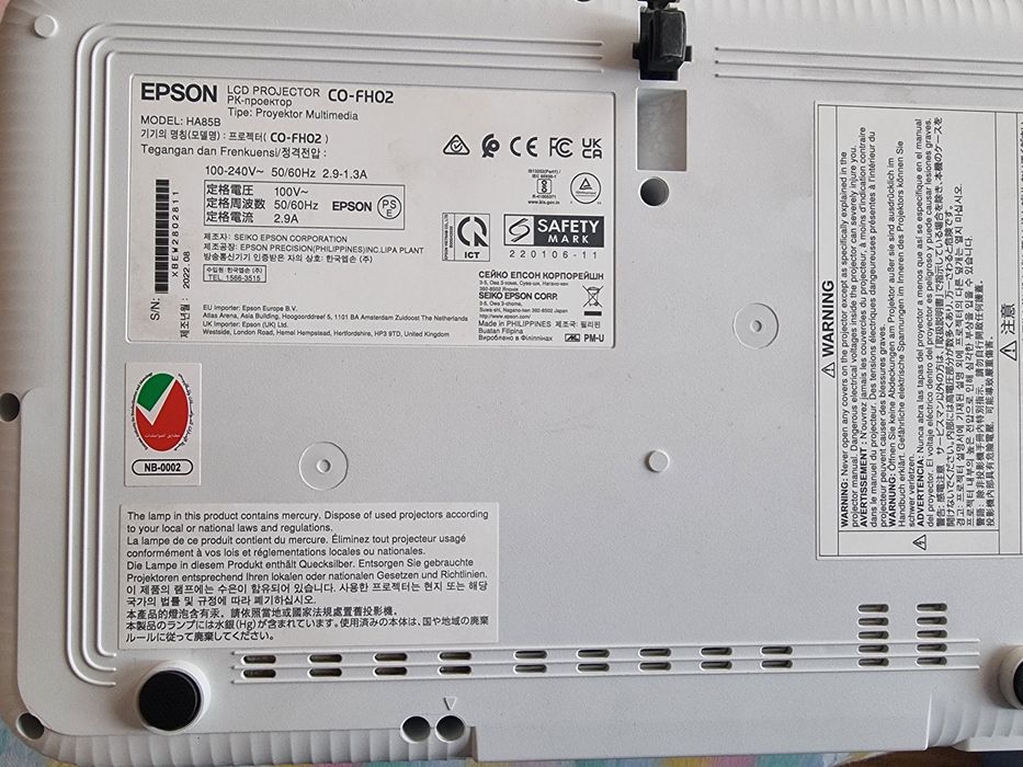 Videoproiector EPSON CO-FH02 FULL HD 1920×1080 3000 lumeni alb