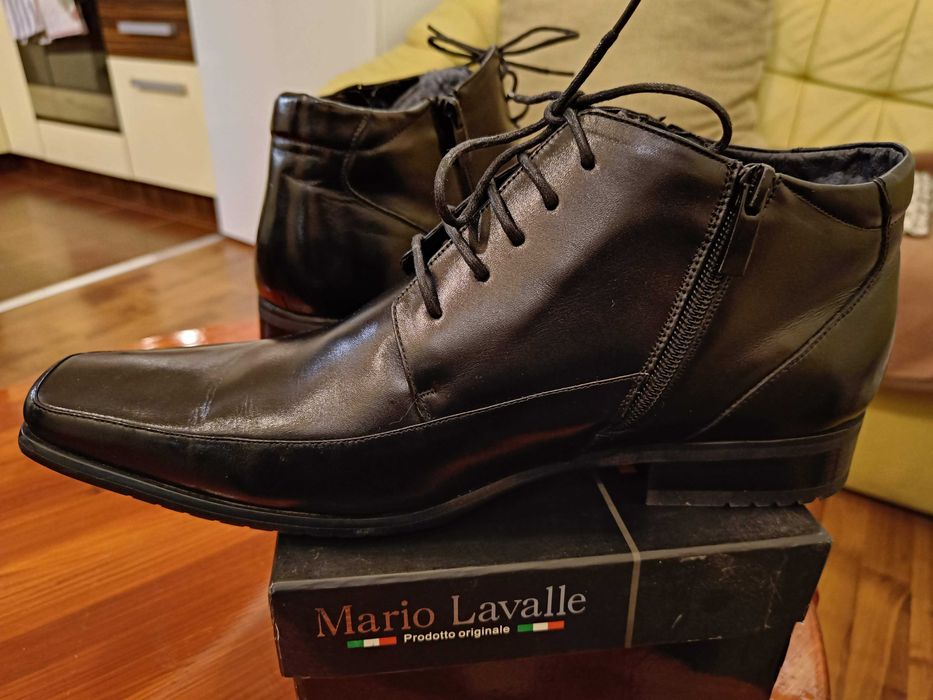 Vand ghete negre din piele naturala barbati Mario Lavalle