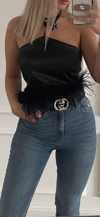 Top pene elegant negru