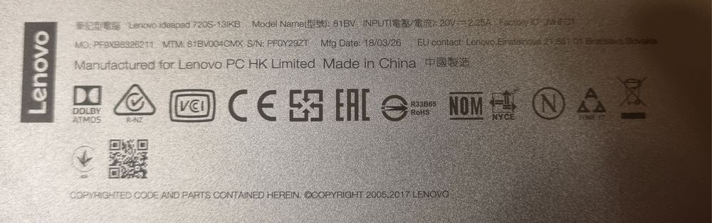 Lenovo ideapad  720s 13|kb