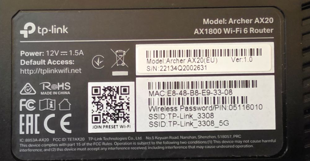 router Wireless Wi-Fi 6 TP-Link Archer AX20