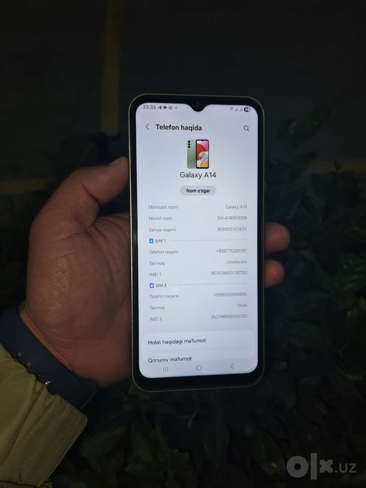 Samsung a 14 obmen bor ayb yoq