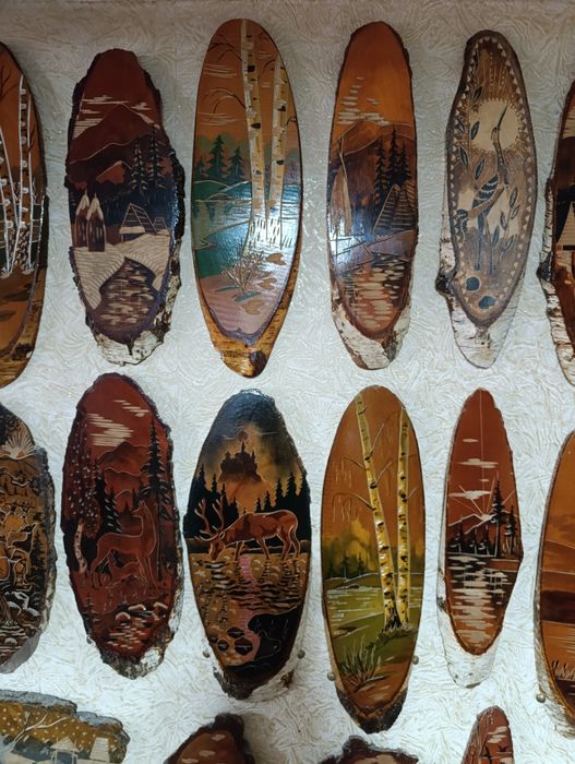 Картины на спиле дерева