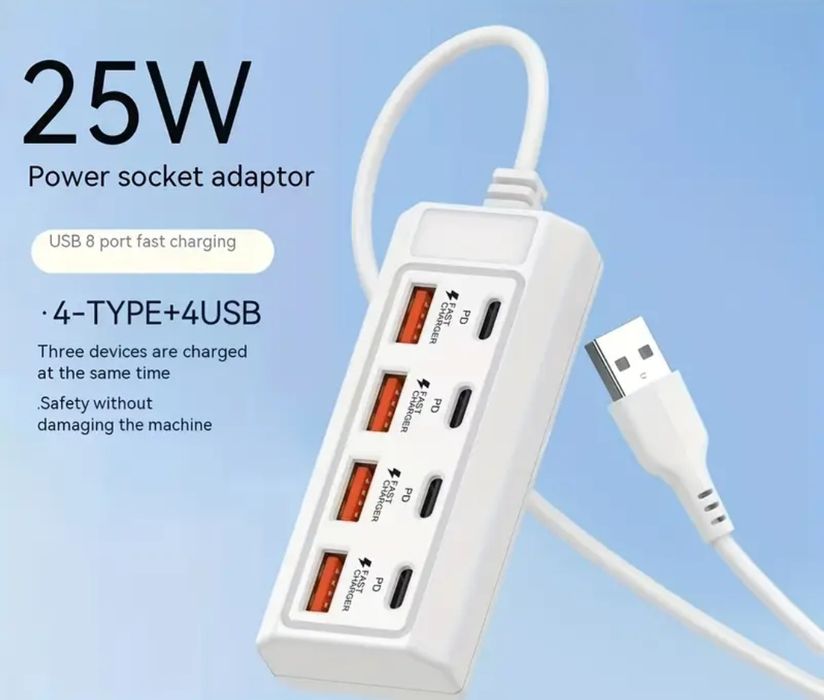Adaptor 8 porturi ,25W și UGREEN 20350 cu 3 porturi