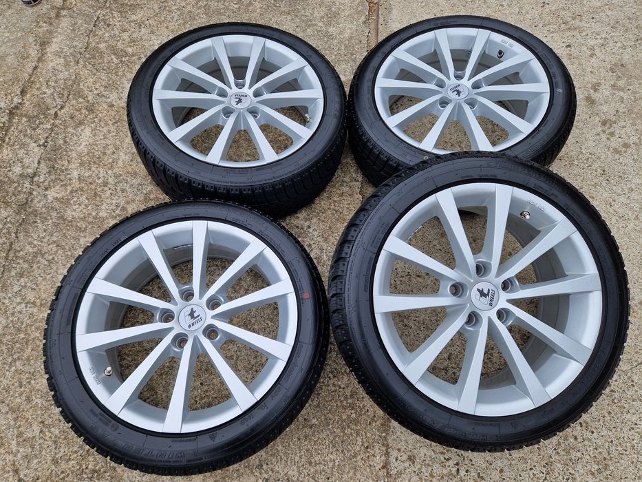 Jante 5x112 Vw Golf 6-7 Skoda Octavia 3 anvelope iarna 205 50 17