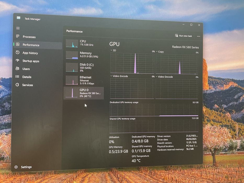 PC Gaming RX580 8GB,1T SSD,32GB RAM