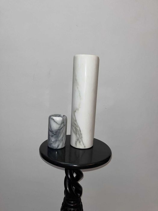 Set 2 piese din marmura de Carrara ITALIA mare bibelou bibelouri figurina ieftine