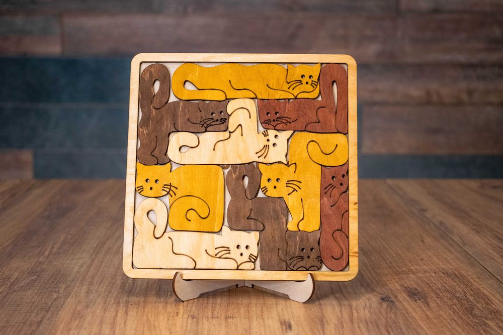 Дървен пъзел "Котешко царство"