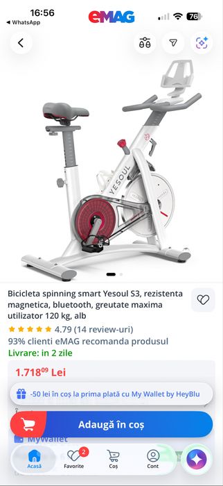 Bicicleta spinning smart Yesoul S3