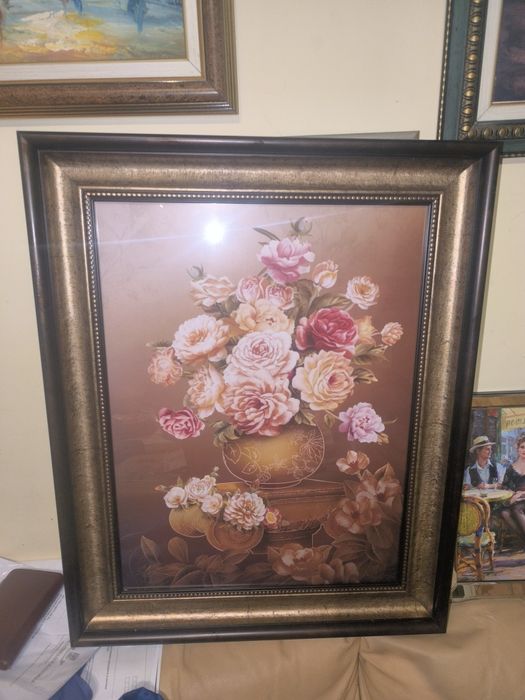 Картина в рамка с стъкло Рози 70/55