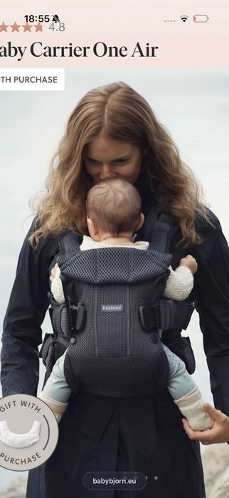 Babybjorn One Air ергономична раница за бебе 3D Mesh анатомична