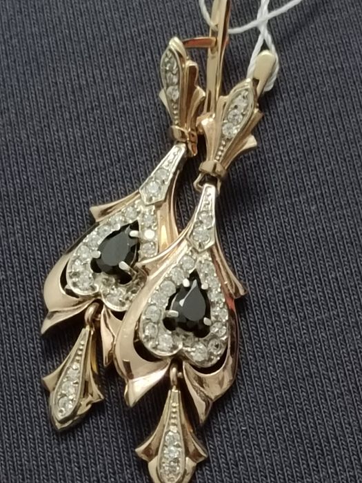 Золотые серьги  "Принцесса"