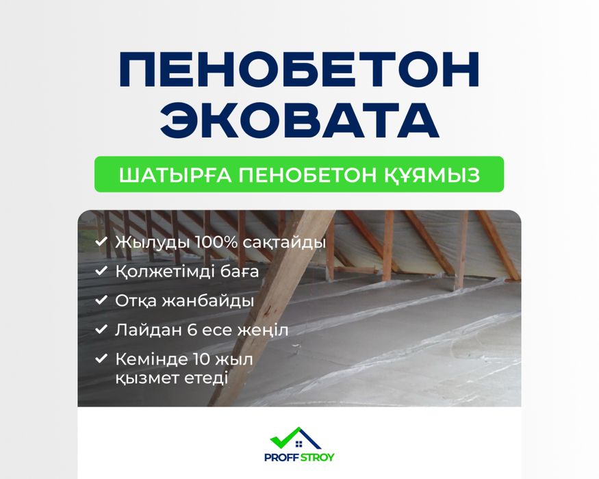 Пенобетон, Утепление крыши