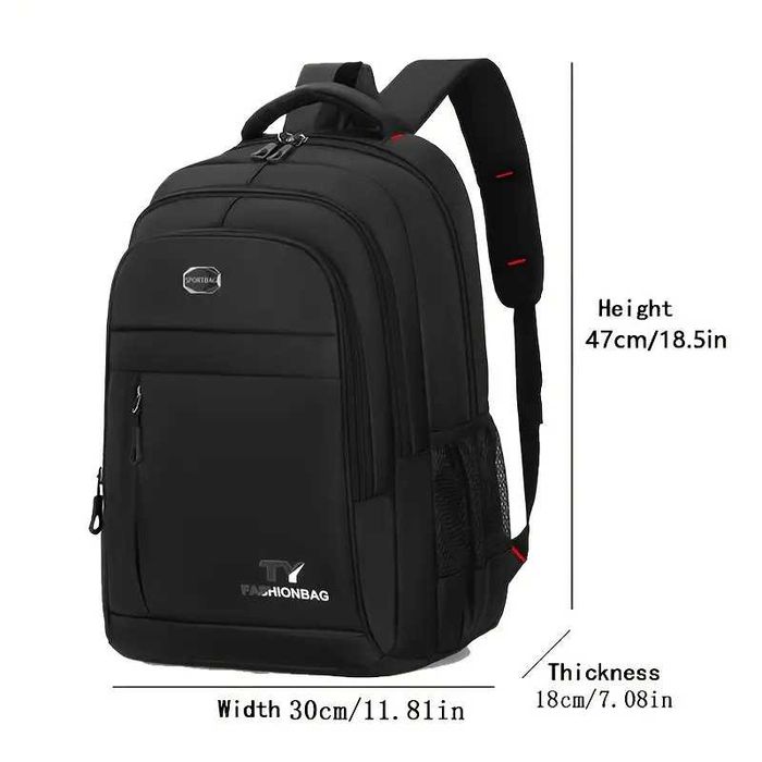 Висококачествена раница с много, 5 отделения 47см височина, Черна