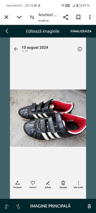 Adidași fotbal adidas .piele.marimea 40