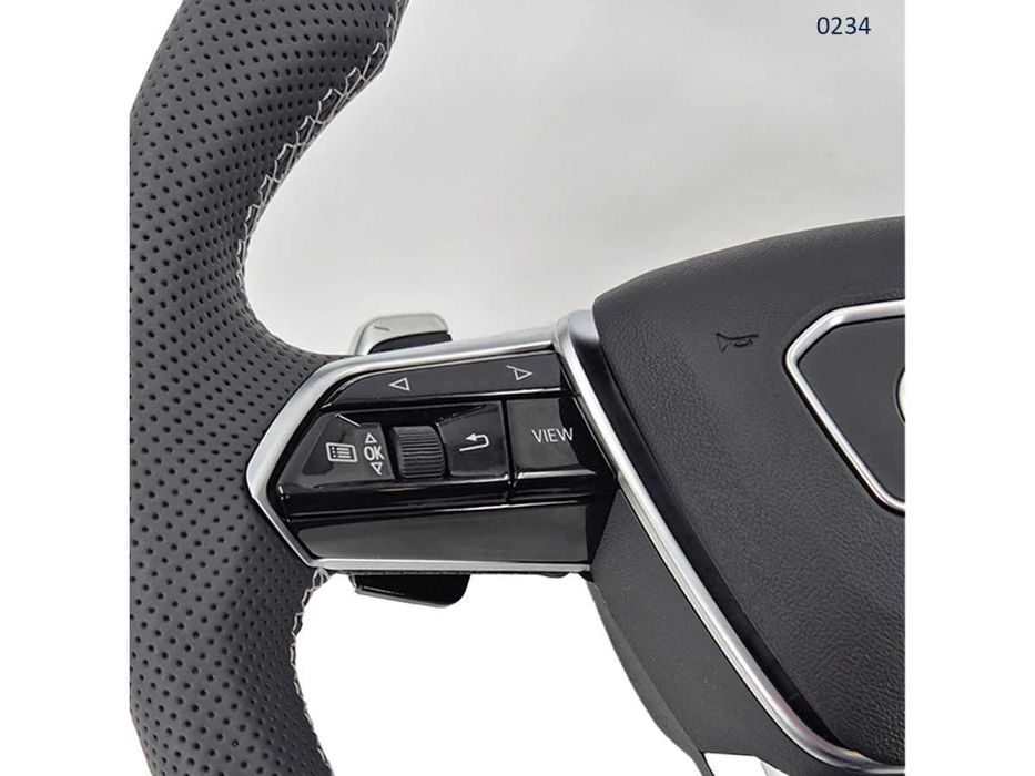 Volan sport S-Line piele perforată Audi A1, A3, A5, A6, TT, Q3, Q5, Q7