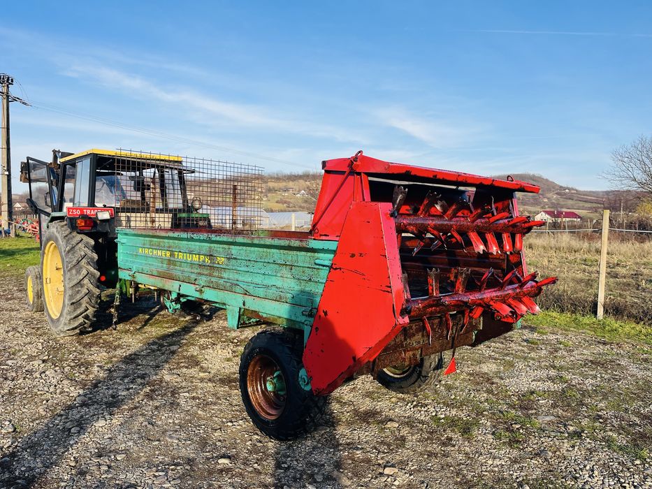 Mig gunoi Kirchner 3.2 tone, remorca de imprastiat balegar,inproscator