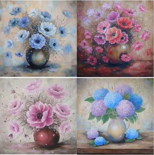 Tablouri originale mari, ulei pe pânză, 50x50 cm