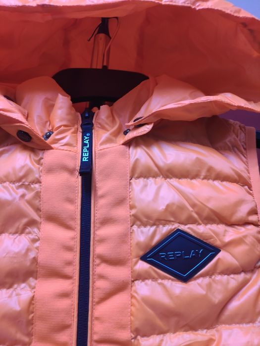 Оригинална водоустойчива грейка Replay S мъжка елек реплей оранжева