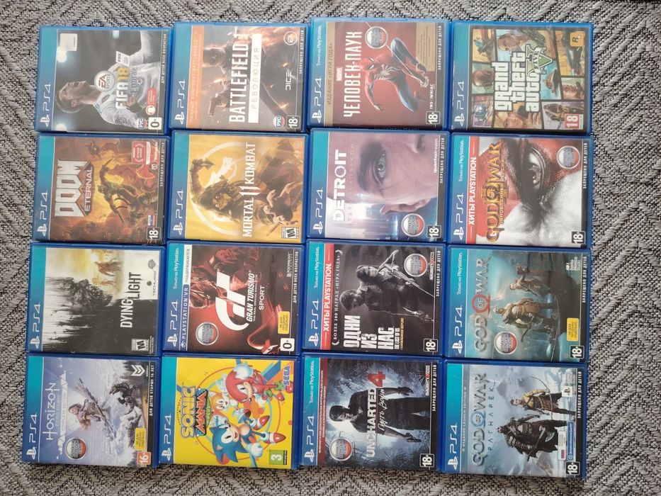 Диски на PlayStation 4, разные