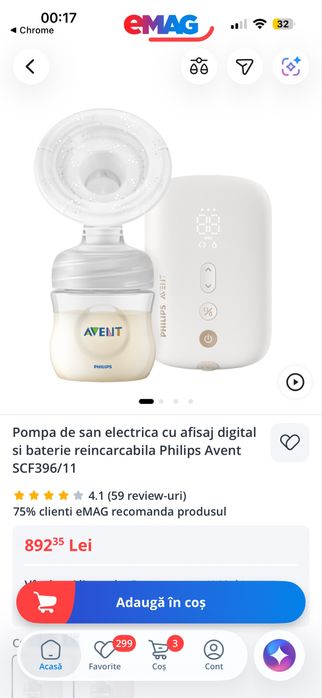 Pompa de san/biberoane/suzete Philips/lapte praf