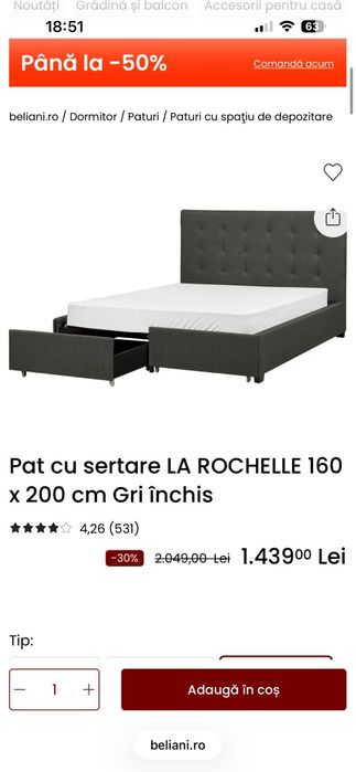 Pat tapitat gri antracit