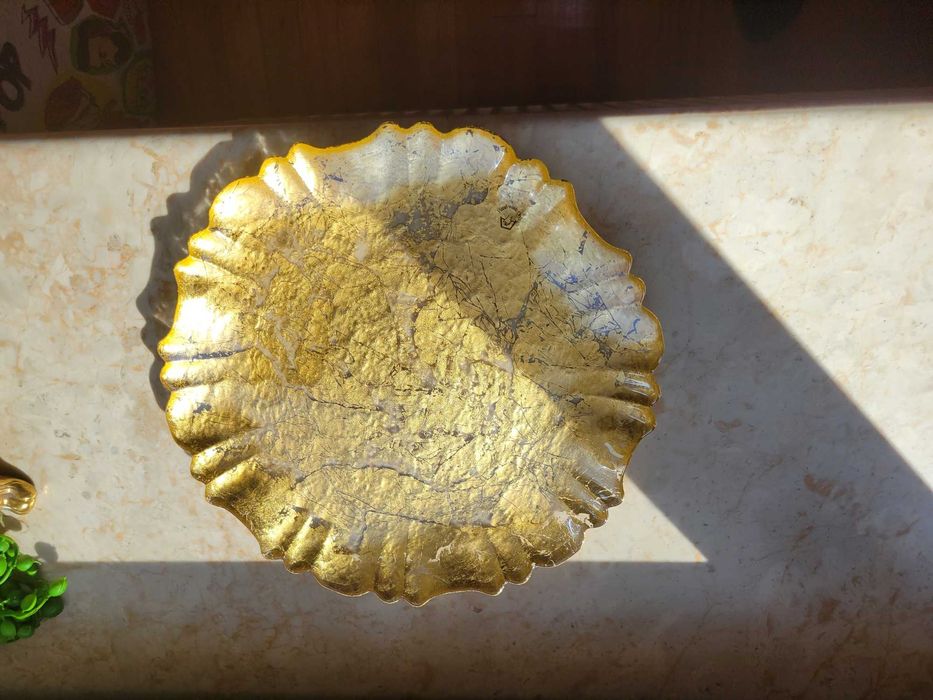 Sfeșnice lumânări cu farfurie aurită cadou NOI ambalate