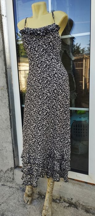 Rochie lunga volane si flori jersey Reserved L