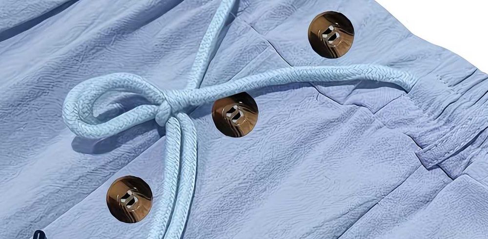 Pantaloni barbati lungi de vara din in 100% bleu L-XL noi