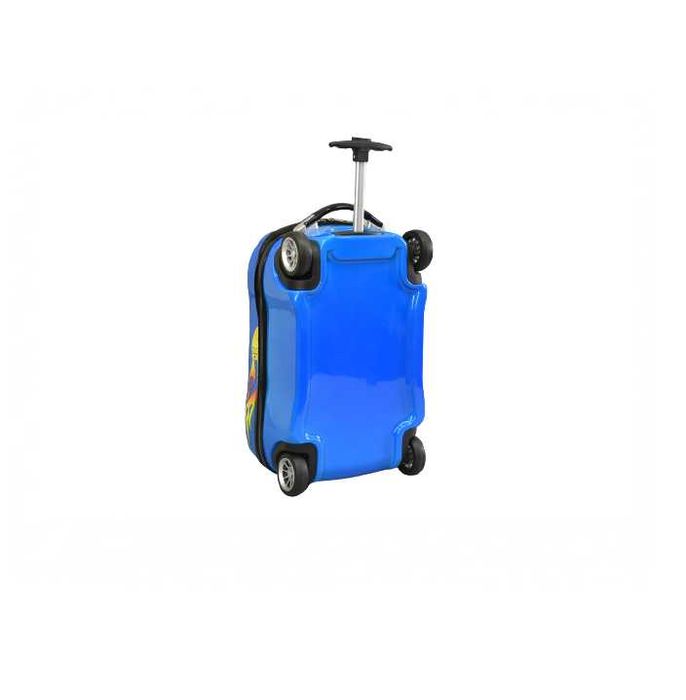 Куфар за деца, Поликарбон, релефен с формата на кола, Син