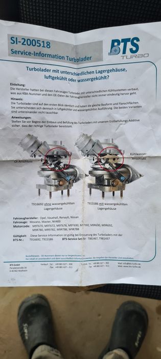 Turbina BTS Germany Opel Movano Renault Master, Nissan NV400 2.2