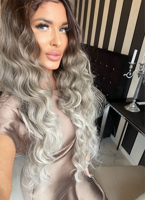 Peruca lunga  blonda balayage   volum bogat