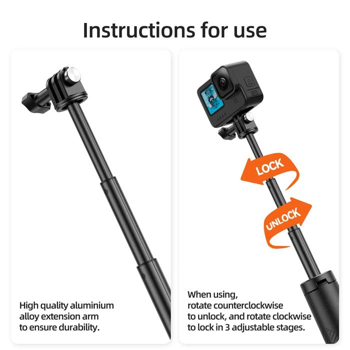 4in1: selfie stick trepied suport filmare plutitor GoPro 9 10 11 12 13