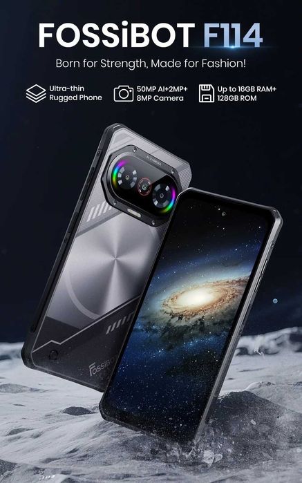 Fossibot F114 16GB RAM 128GB ROM Ultra Slim с IP68 защита