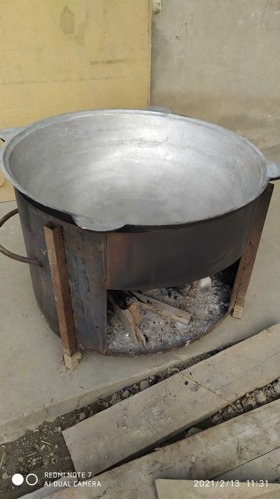 Pokatga o'tin qozon o'choq samovar