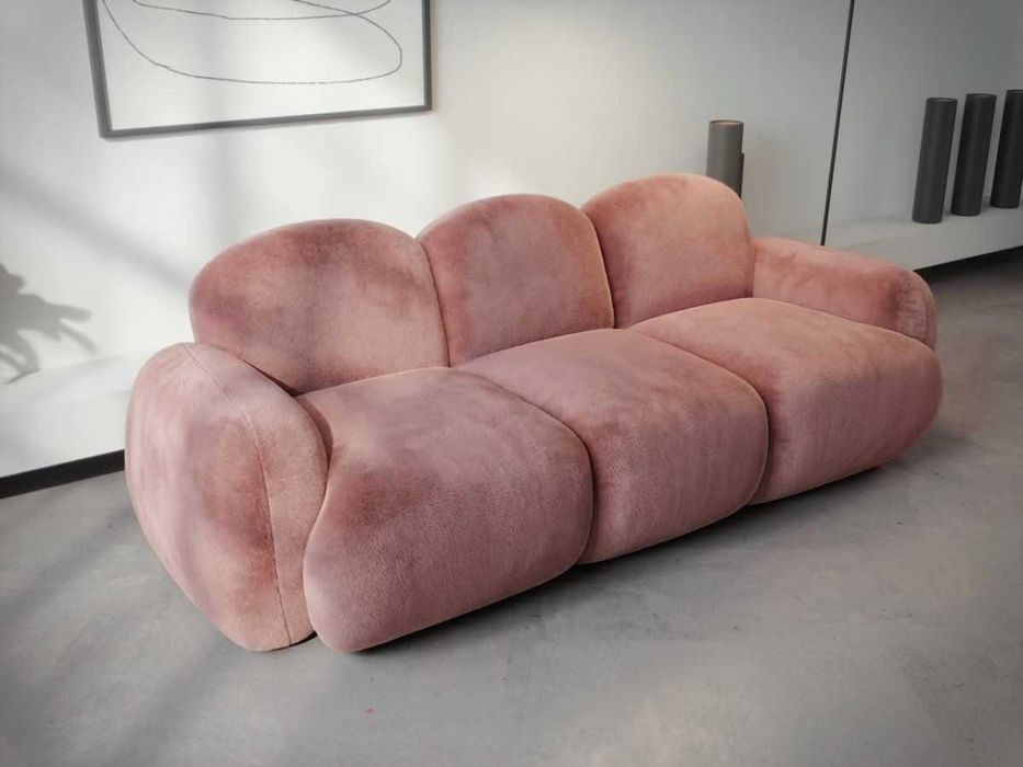 Canapea bubble Zenvia plusata roze - Transport Gratuit
