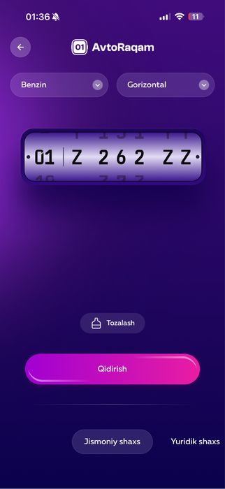Nomer 01 Z 262 ZZ