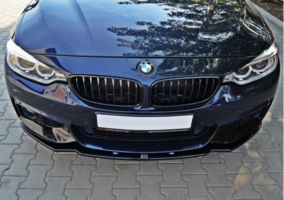 Преден Лип Спойлер BMW БМВ F32 F33 F36 – Maxton Стил – Черен Гланц НА СКЛАД!