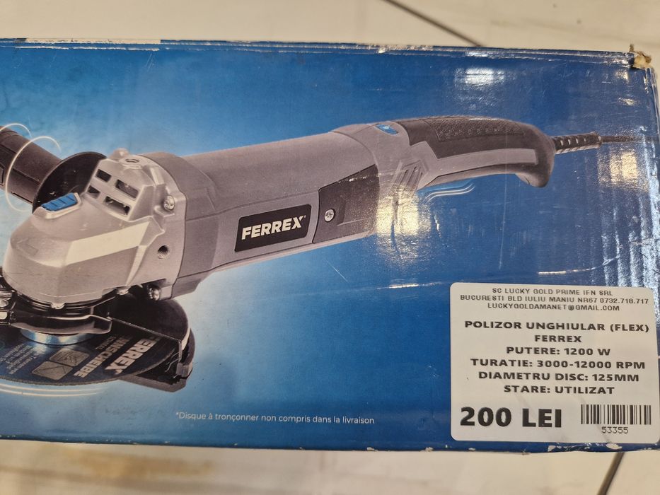 Polizor Unghiular Flex FERREX 1200W 3000-12000 RPM GARANTIE ! #53355