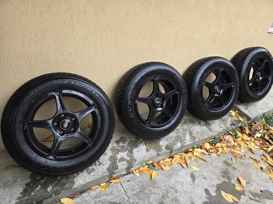Set roți ford iarnă. Jante 5x108 + anvelope  Dunlop  winter response 195 65 15