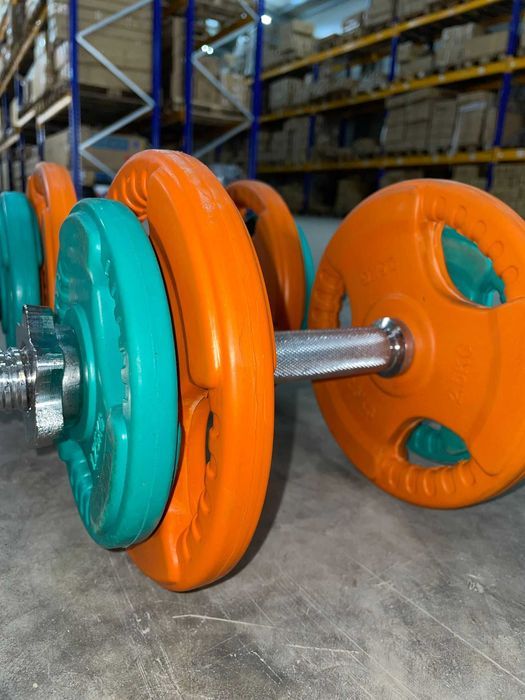 Set gantere din fontă cu înveliș din cauciuc 20 kg - 2 x 10kg