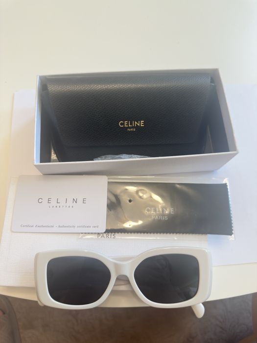 Слънчеви очила бели с черно стъкло