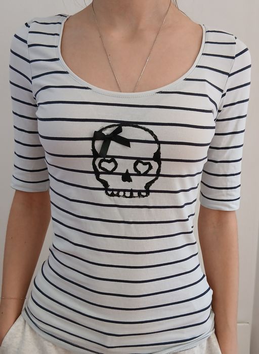 Y2k custom skull тениска