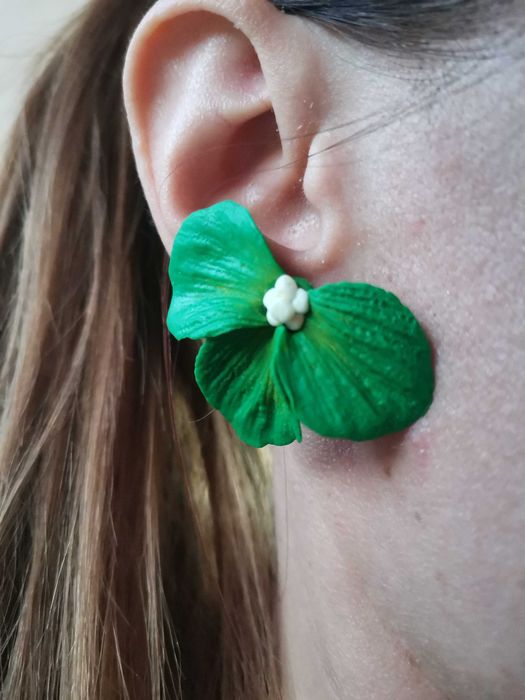 Cercei realizati manual din lut polimeric fimo