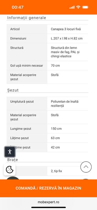 Canapea si 2 fotolii rotative Chicago Mobexpert