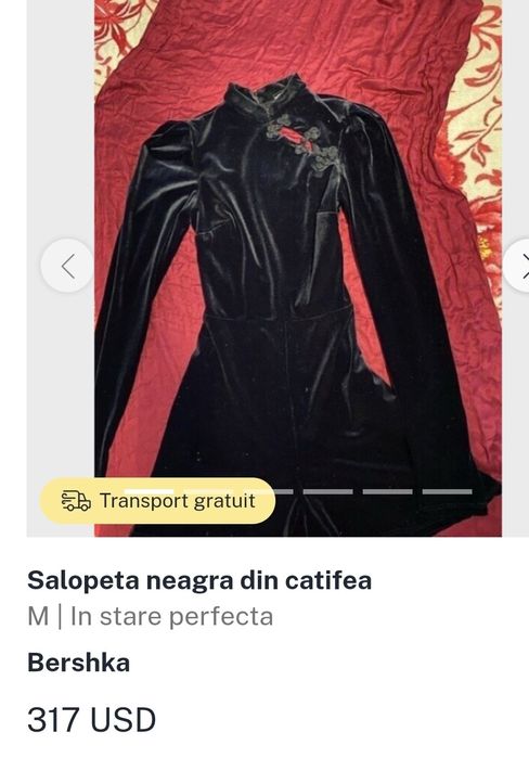 Salopeta scurta din catifea