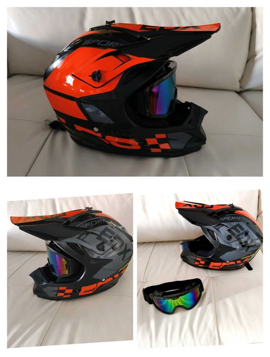 Casca Motocicleta Enduro Moto Cross Off Road Trotineta Electrica Kukirin X1 G2 G4 Casca Moto EDX + Ochelari