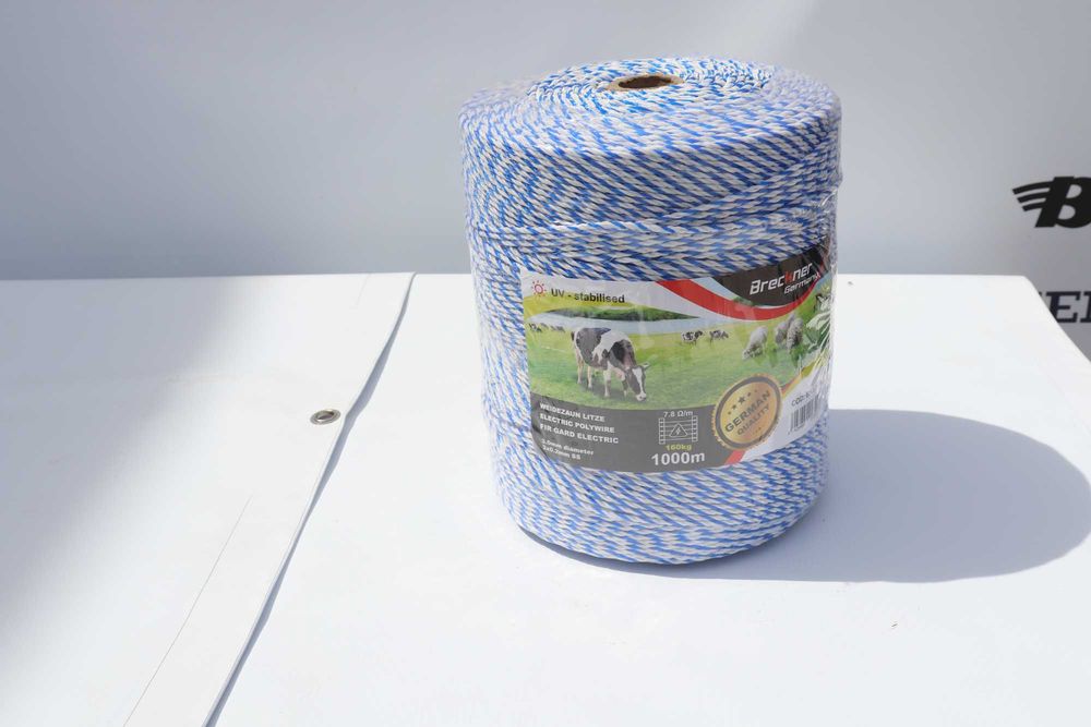 Rola fir alb-albastru 3mm metalica 3x0.2mm 1000m gard electric