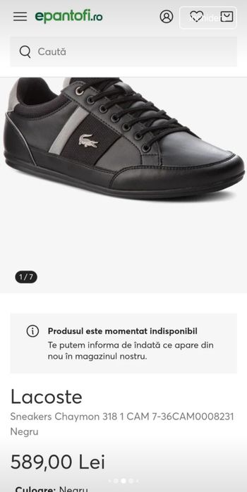 Pantofi Lacoste marimea 42,5